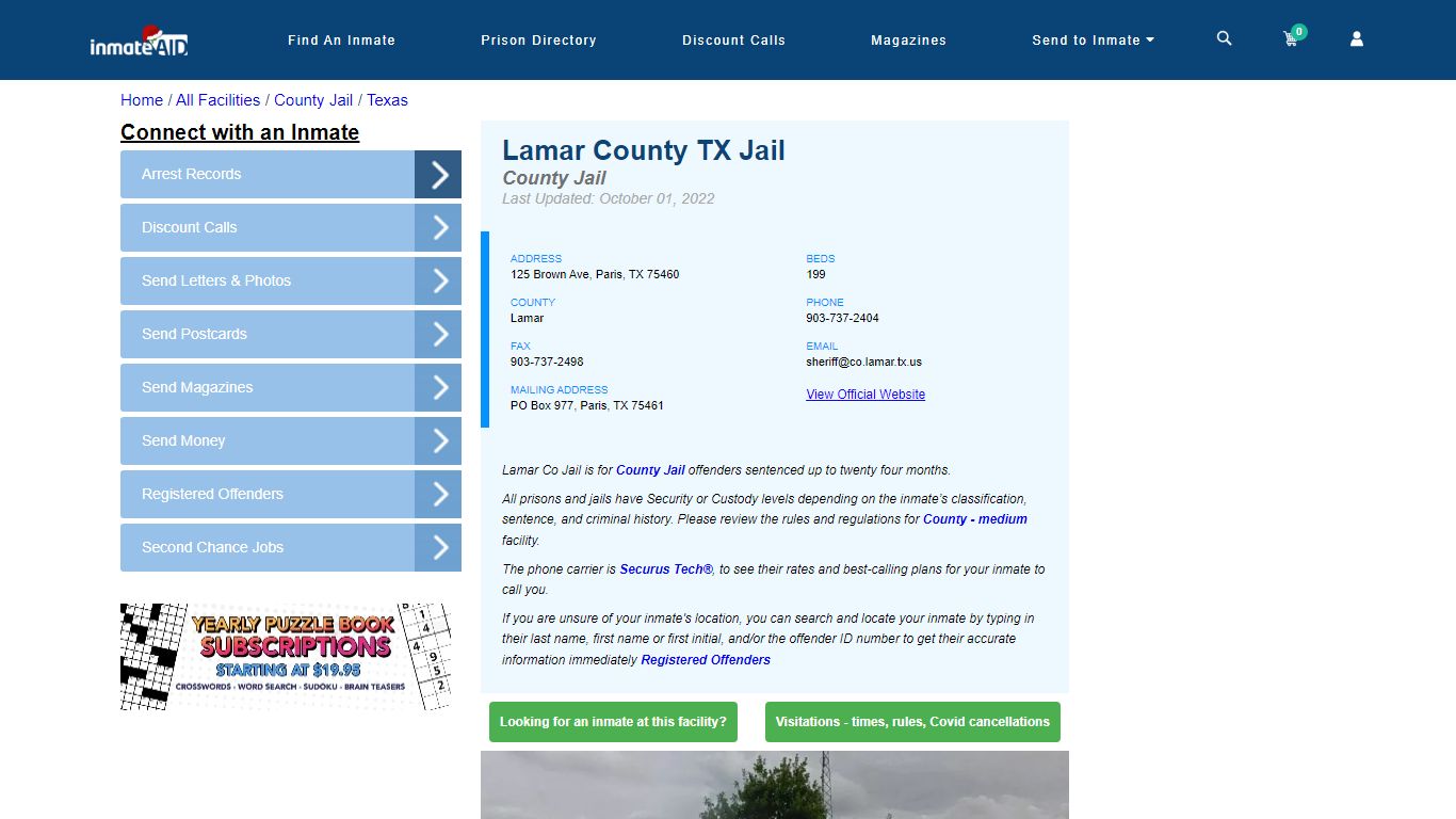 Lamar County TX Jail - Inmate Locator - Paris, TX