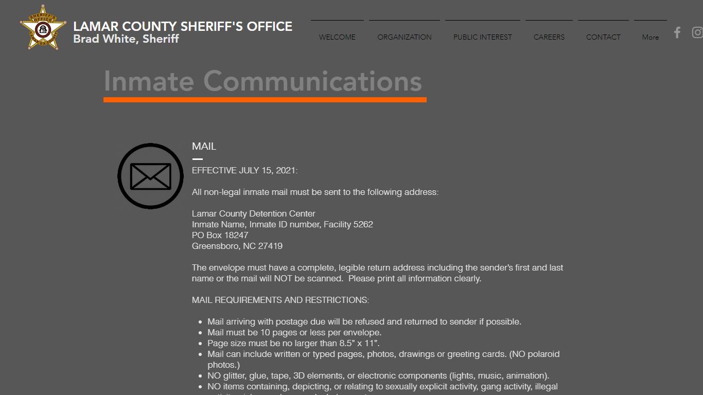 Inmate Communications | lamarcountysheriff